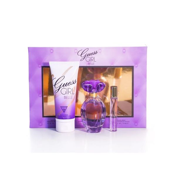 Guess Girl Belle 3 Pieces Gift Set For Women - 75 ml EDP+ 200 ml Body Lotion +15 ml Travel Spray